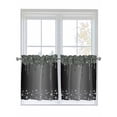 thumbnail image 1 of Half Window Curtains 24 Inches Long, Black Grey Window Treatment Curtain Drapes, Modern Abstract Diamond Luxury Gradient Short Curtains Tiers for Kitchen Over Sink, 27.5"x24", 2 Panels, 1 of 7