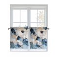 thumbnail image 1 of Half Window Curtains 24 Inches Long, Blue Geometric Window Treatment Curtain Drapes, Modern Abstract Oil Painted Short Curtains Tiers for Kitchen Over Sink, 27.5"x24", 2 Panels, 1 of 7