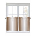 thumbnail image 1 of Half Window Curtains 24 Inches Long, Brown Ombre Window Treatment Curtain Drapes, Modern Gradient Art Abstract Short Curtains Tiers for Kitchen Over Sink, 27.5"x24", 2 Panels, 1 of 7