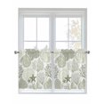 thumbnail image 1 of Half Window Curtains 24 Inches Long, Coastal Sage Green Window Treatment Curtain Drapes, Ocean Coral Starfish Shell Modern Short Curtains Tiers for Kitchen Over Sink, 27.5"x24", 2 Panels, 1 of 7