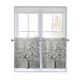 thumbnail image 1 of Half Window Curtains 24 Inches Long, Grey Flowers Window Treatment Curtain Drapes, Spring Floral Modern Oil Painting Art Short Curtains Tiers for Kitchen Over Sink, 27.5"x24", 2 Panels, 1 of 7