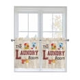 thumbnail image 1 of Half Window Curtains 24 Inches Long, Laundry Room Window Treatment Curtain Drapes, Rustic Farmhouse Washing Machine Clothes Short Curtains Tiers for Kitchen Over Sink, 27.5"x24", 2 Panels, 1 of 7