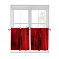 thumbnail image 1 of Half Window Curtains 24 Inches Long, Red Window Treatment Curtain Drapes, Retro Oil Painting Modern Abstract Art Aesthetics Short Curtains Tiers for Kitchen Over Sink, 27.5"x24", 2 Panels, 1 of 7