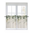 thumbnail image 1 of Half Window Curtains 24 Inches Long, Sage Green Eucalyptus Window Treatment Curtain Drapes, Traditional Tree Branch Leaf Plant Short Curtains Tiers for Kitchen Over Sink, 27.5"x24", 2 Panels, 1 of 7