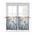 thumbnail image 1 of Half Window Curtains 24 Inches Long, Tree Birds Window Treatment Curtain Drapes, Spring Forest Oil Painting Modern Animal Short Curtains Tiers for Kitchen Over Sink, 27.5"x24", 2 Panels, 1 of 7