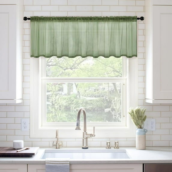 Half Window Sheer Curtains Rod Pocket Semitranslucent Voile Drapes Extra Wide for Small Window Kitchen Cafe One Panel 60 x 18 Inch Dark Grey