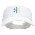 thumbnail image 1 of Half Winter Half Summer Embroidered Cotton Twill Sun Visor - White OSFM, 1 of 5