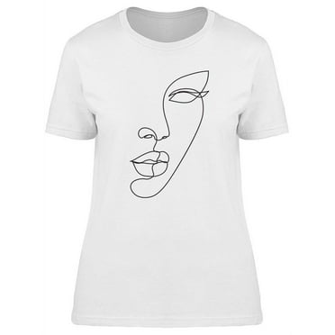 Half Woman Face  T-Shirt Women -Image by Shutterstock, Female Large