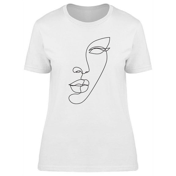 Half Woman Face  T-Shirt Women -Image by Shutterstock, Female Large