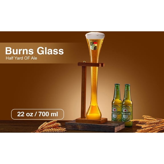 Half Yard with Stand, 25.5 oz, Coat of Arms Badge (set of 2 - 1 glass & 1 stand)