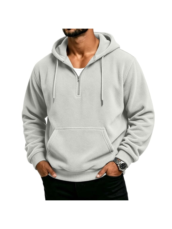 Half Zip Hoodie Sweatshirt Long Sleeve Fashion Hooded Pullover Sweatshirts Slim Fit Hoodie Pullover Comfortable Soft Jackets with Pockets