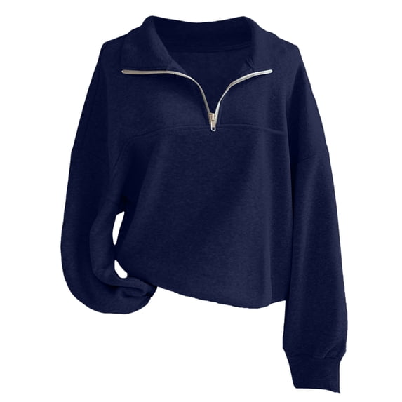 Half Zip Pullover Sweatshirt For Women Long Sleeve Casual Pullover Fleece Sweatshirt For Women Soft Sweatshirt 1/4 Zip