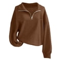 thumbnail image 1 of Half Zip Pullover Sweatshirt For Women Long Sleeve Casual Pullover Fleece Sweatshirt For Women Soft Sweatshirt 1/4 Zip, 1 of 6