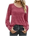 thumbnail image 1 of Half Zip Pullover Women Athletic Tops Blouses Long Sleeve Button Casual Round Neck Long Sleeve Sweatshirts, 1 of 4