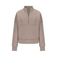 thumbnail image 1 of Half Zip Pullover Women - High Collar 1/2 Zip up Sweatshirt with Pockets Solid Color Travel Winter Warm Fleece Cute Fall Tops, 1 of 4