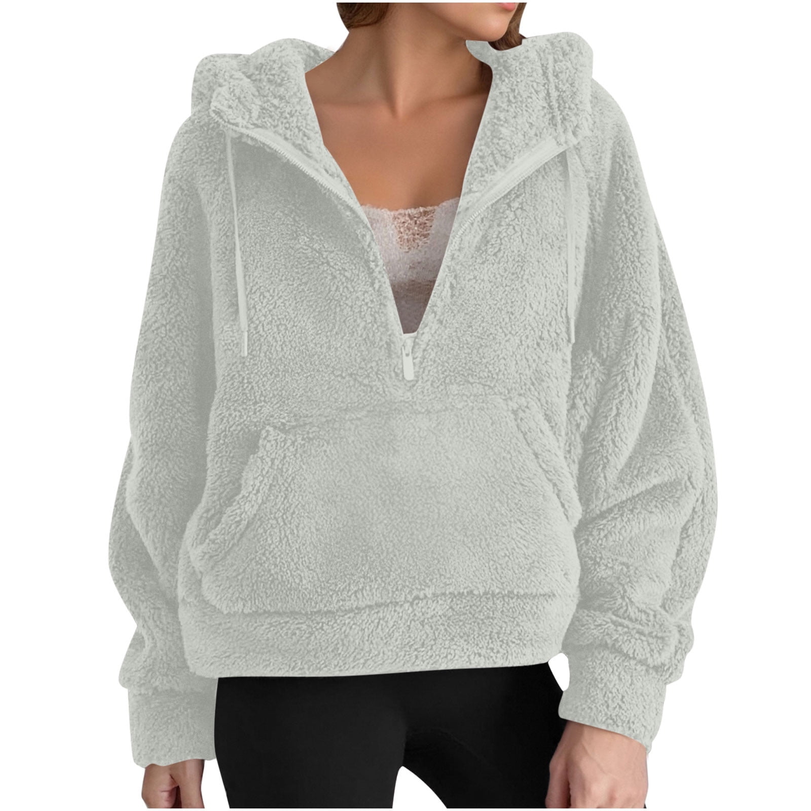 Women’s Cozy Fleece Half Zip Pullover Floral Print