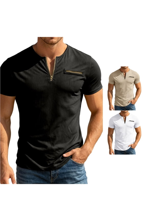 Half Zip Short Sleeve Outdoor Casual Performance Tee For Daily Wear Mod Bod Tops L