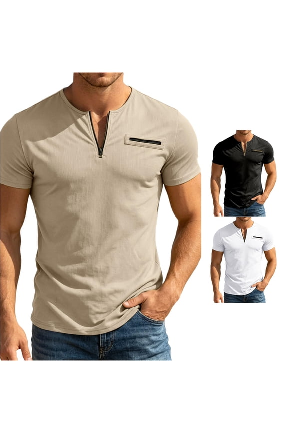 Half Zip Short Sleeve Outdoor Casual Performance Tee For Daily Wear Mod Bod Tops L
