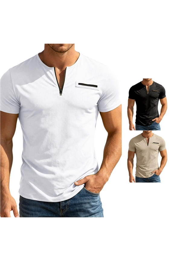 Half Zip Short Sleeve Outdoor Casual Performance Tee For Daily Wear Mod Bod Tops XXL