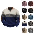 thumbnail image 1 of Half Zip Sweatshirt for Men Fall Winter Long Sleeve Casual Printed Sweat Shirt Pullover Tops, 1 of 1