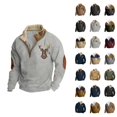 thumbnail image 1 of Half Zip Sweatshirt for Men Fall Winter Long Sleeve Color Block Casual Sweat Shirt Pullover Tops, 1 of 1
