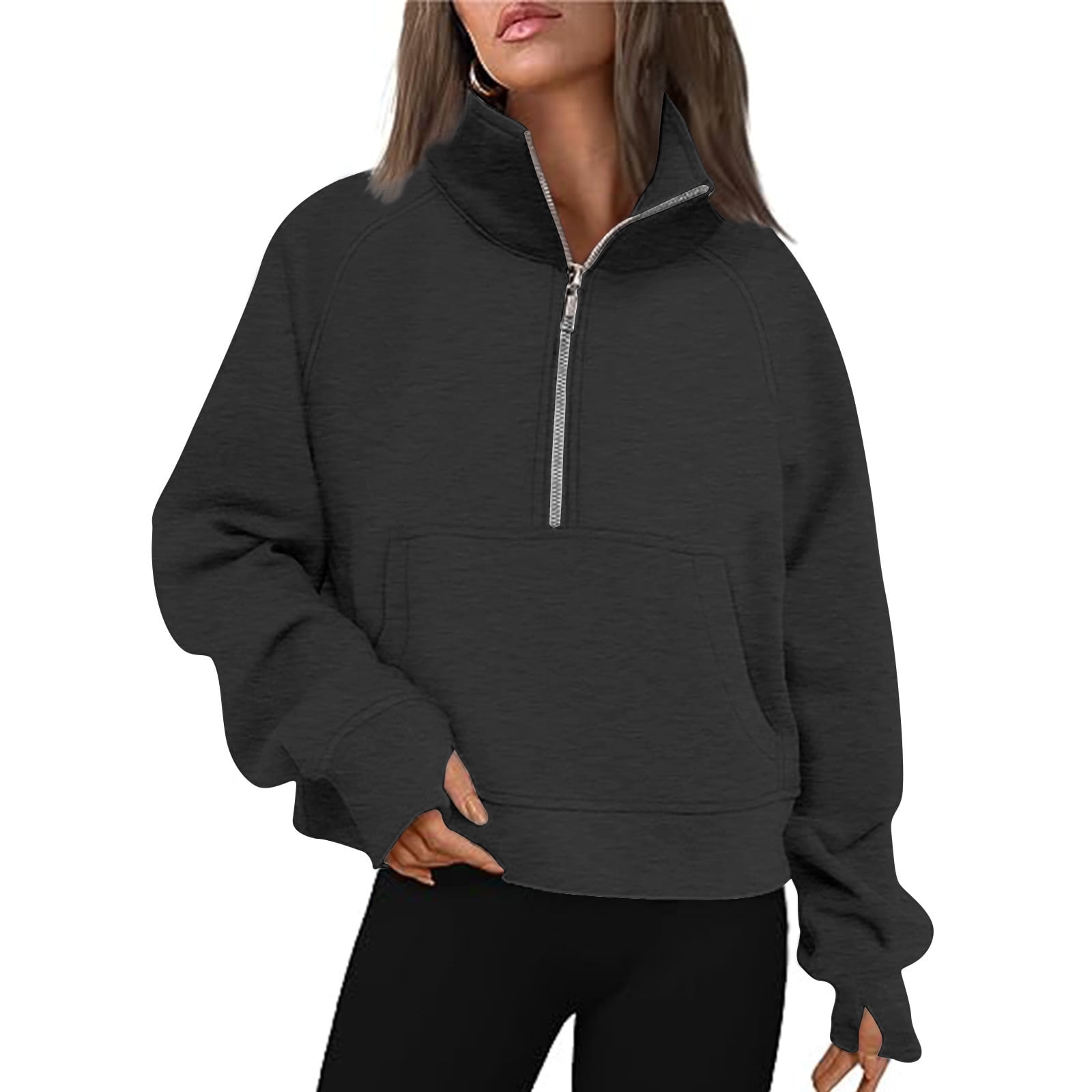 Half-Zip-Sweatshirts-Cropped-