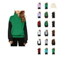 thumbnail image 1 of Half Zip Sweatshirts for Girls Boys Long Sleeve Stand Collared Thumb Hole Plain Sweatshirt with Pockets Pullover Tops, 1 of 4