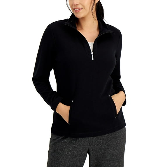 Half-Zip Top Deep Black S