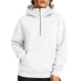 thumbnail image 1 of Half Zipper Women's Hoodie Comfort Sweatshirt Fall Sweatshirts Women Y2k Sweatshirt Hoodies Warm Hoodies Thin Sweatshirts Gym Sweaters for Women Hiking Sweater Women，White5，3XL, 1 of 5
