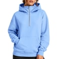 thumbnail image 1 of Half Zipper Women's Hoodie Women Y2k Sweatshirt Hoodies Cute Hoodies Soft Hoodie Women Oversized Long Sleeve Sweater Tops Comfy Hoodies Comfort Sweatshirt，Blue2，L, 1 of 5