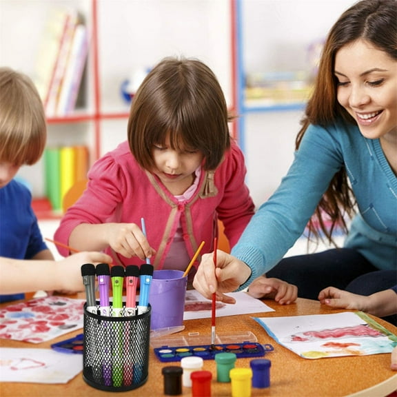Half-circle mesh cup with strong magnets—sticks to fridge, whiteboard, or locker. Holds pens, keys, or your sanity. (Black, Metal)