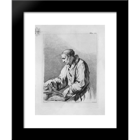 Half figure depicting a priest with the holy water 20x24 Framed Art Print by ...