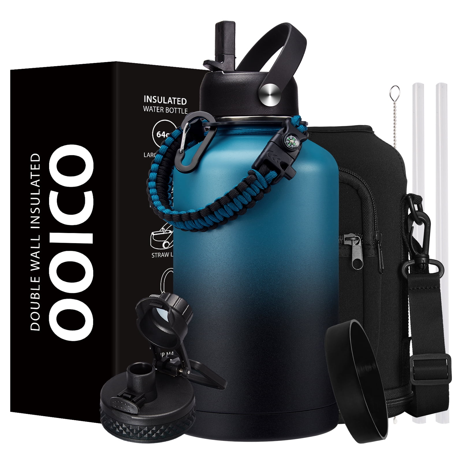 Single Zulu Half Gallon Water Bottles With Hydration Tracking Time