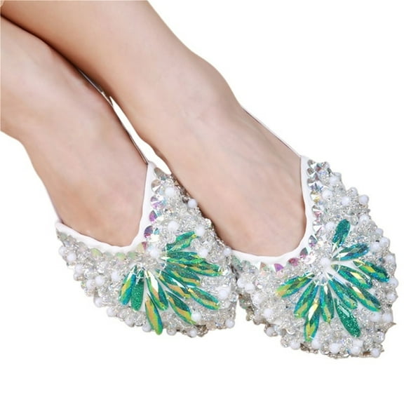 Half-sole Dancing Shoes Fully Hand-made Rhinestones Shoes For Ballet Latin Dancing