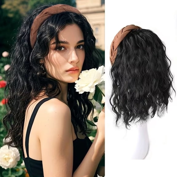 Half wig with wavy texture, water ripple effect, light and breathable, suitable for daily wear
