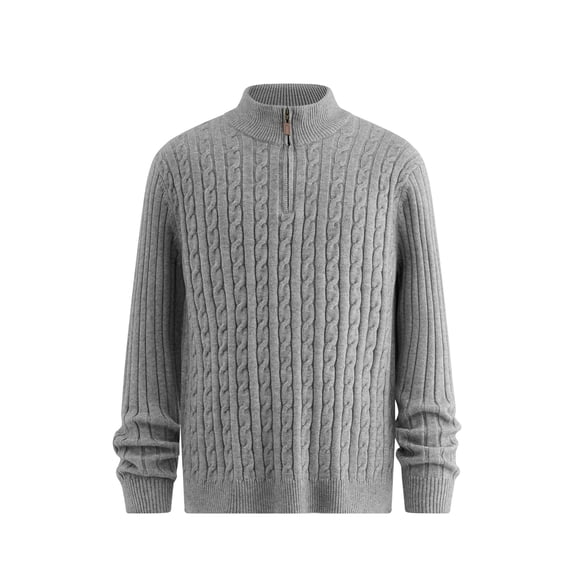 Half-zipper Knitted Sweater Men's Twist Stand-up Collar Autumn and Winter Outer Wear