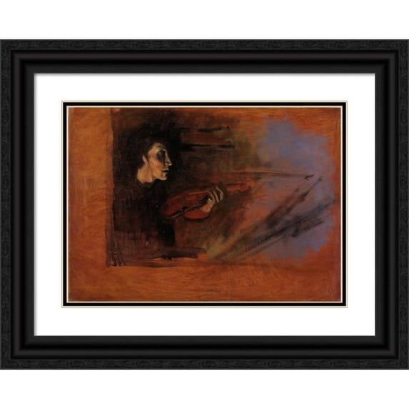 Halfdan Egedius 14x11 Black Ornate Wood Framed Double Matted Museum Art Print Titled: Study for Play and Dance (1896)