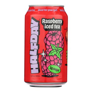HALFDAY Prebiotic Lemon Iced Tea Cans, 12 Pack, Supports...