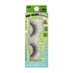 IONI Cosmetics PRE-GLUED CLEAR BAND lash LUX, wispy short crisscross cateye, D-curl 12mm