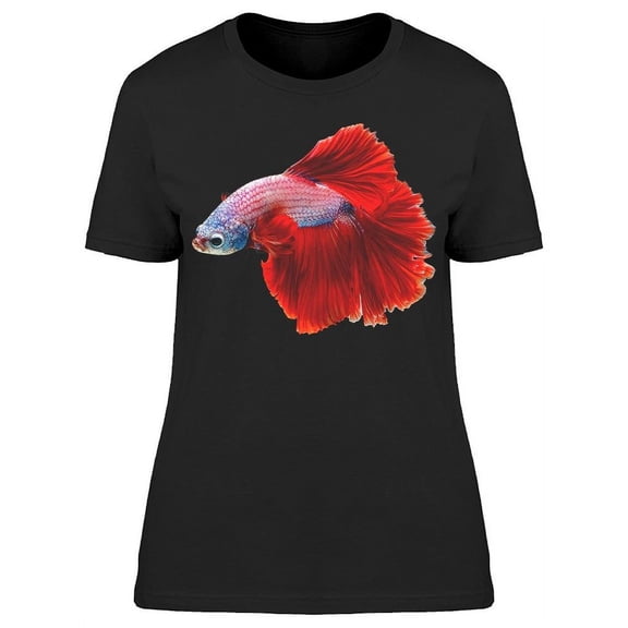 Halfmoon Betta Red Tail Whitish T-Shirt Women -Image by Shutterstock, Female Medium