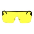 thumbnail image 1 of Halfrim Oversize Square Rectangular Shield Racer Sunglasses Black Yellow, 1 of 4