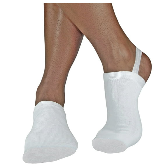 Halfsox-Men's Casual Cotton No Show Half Socks White (Large/XLarge) (One Pair)