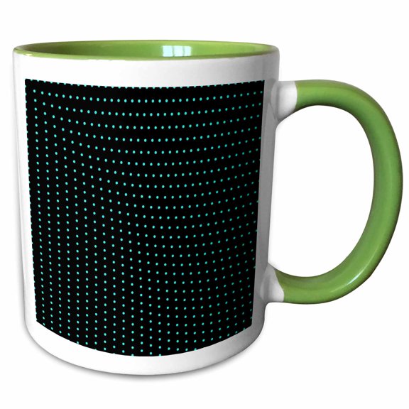 3drose, Halftone Circle Pattern Background - Abstract Vector Illustration, 11oz Two-tone Green Mug