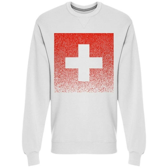 Halftone Flag Of Switzerland Sweatshirt Men -Image by Shutterstock, Male x-Large