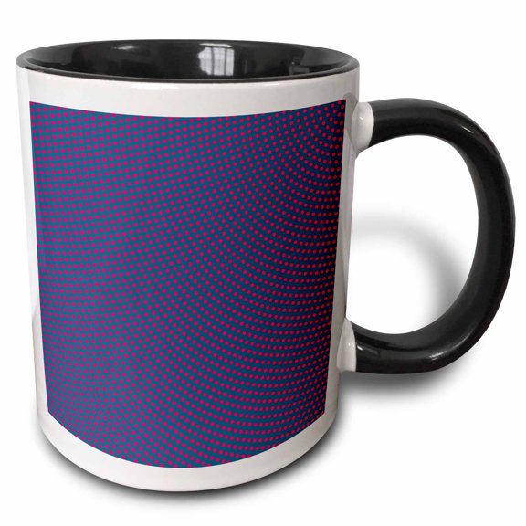 3drose, Halftone Geometrical Dot Pattern Background Design, 11oz Two-tone Black Mug