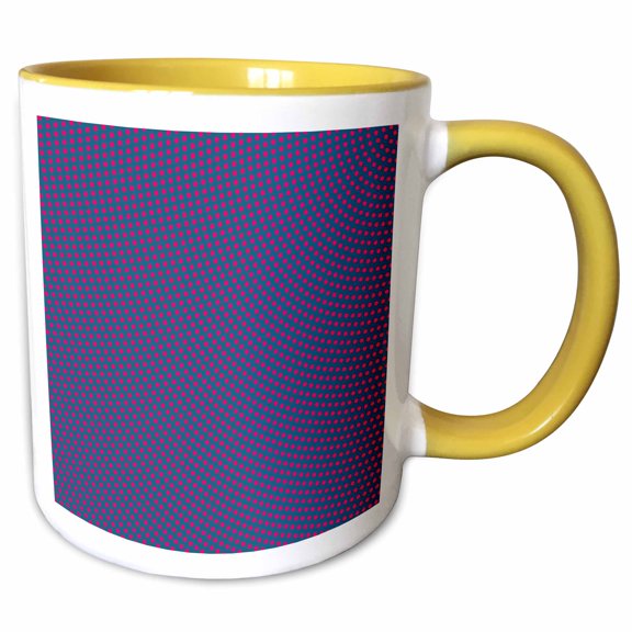 3drose, Halftone Geometrical Dot Pattern Background Design, 11oz Two-tone Yellow Mug