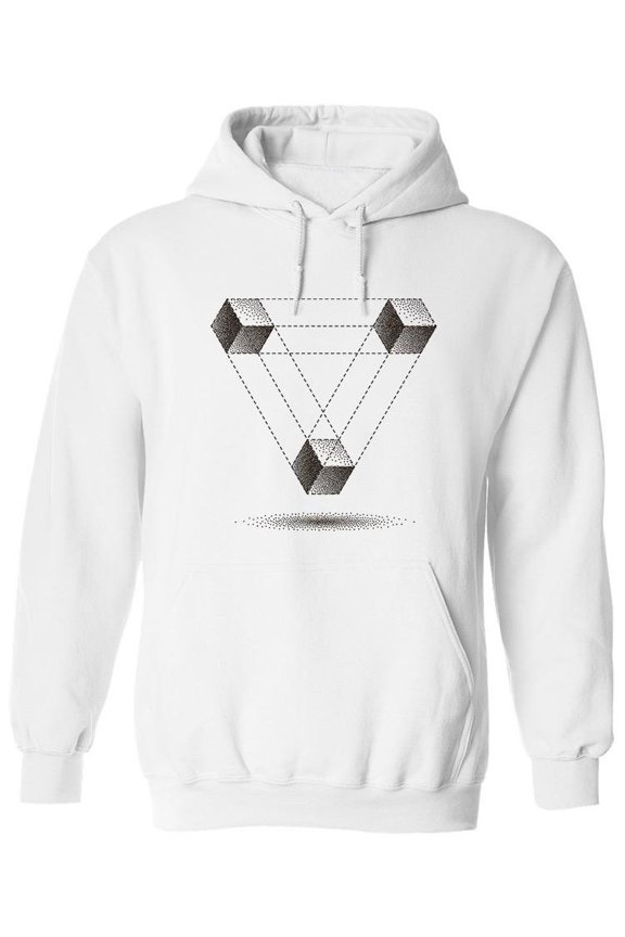 Halftone Penrose Triangle  Hoodie Men -Image by Shutterstock, Male x-Large