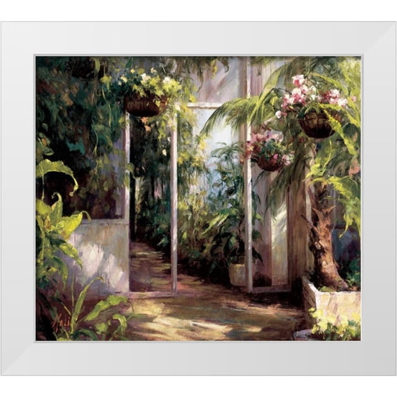 Hali 22x20 White Modern Wood Framed Museum Art Print Titled - Atriums First Light I