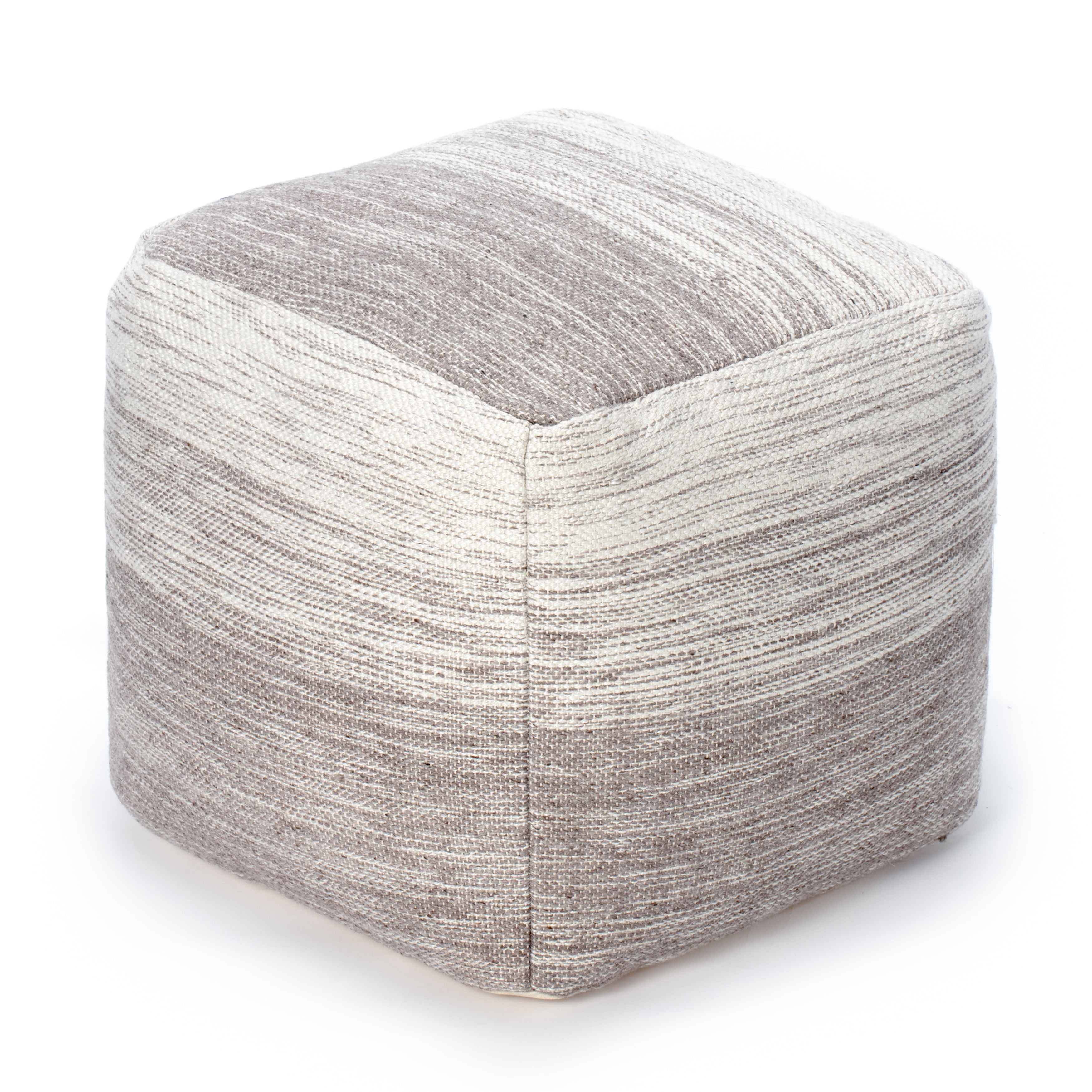 Anji Mountain Halifax 20x20 Gray Ivory Pouf Comfortable Durable