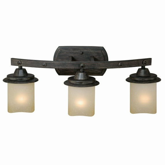 Halifax 3 Light Bronze Rustic Bathroom Vanity Fixture